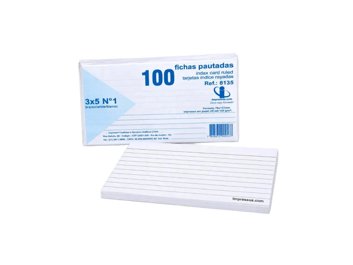 FICHA PAUTADA 3X5 PCT C/ 100