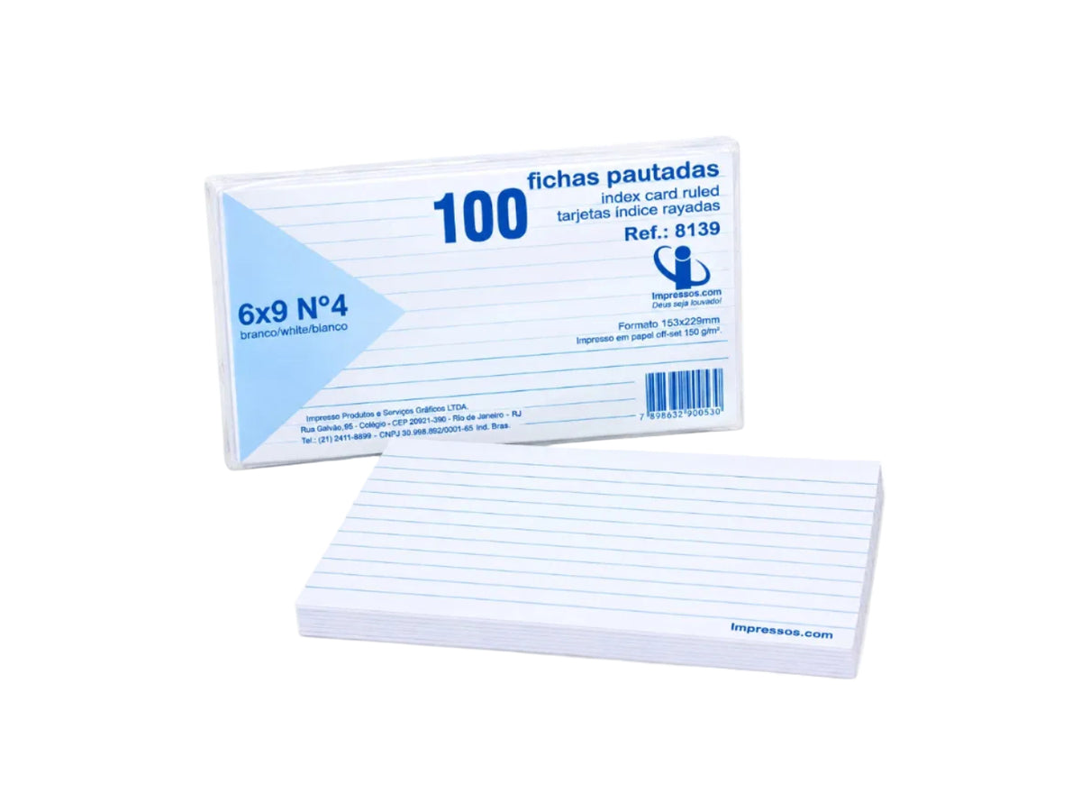 FICHA PAUTADA 6X9 PCT C/100