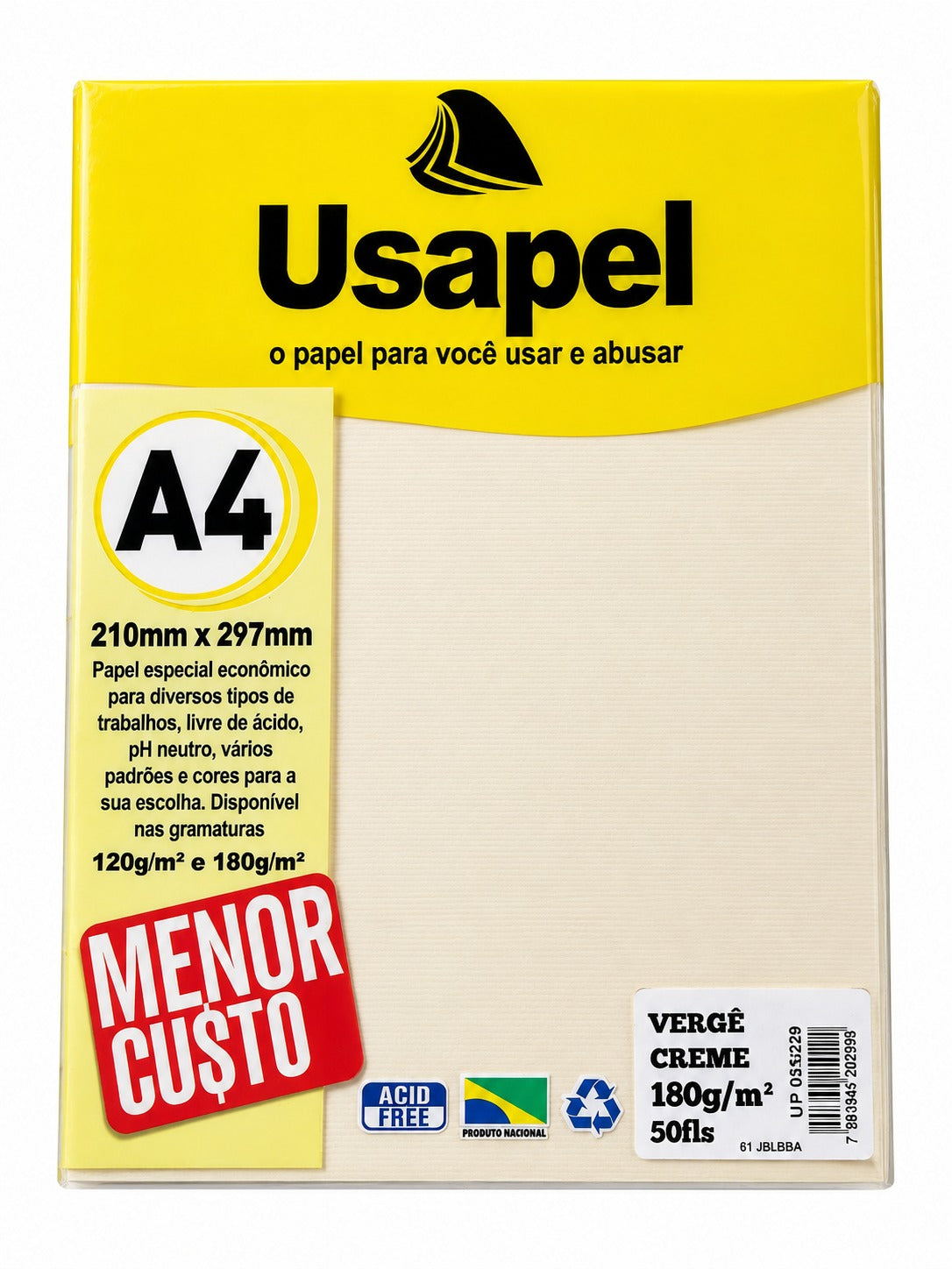 PAPEL A4 VERGE 180G R25029 CREME C/50FLS