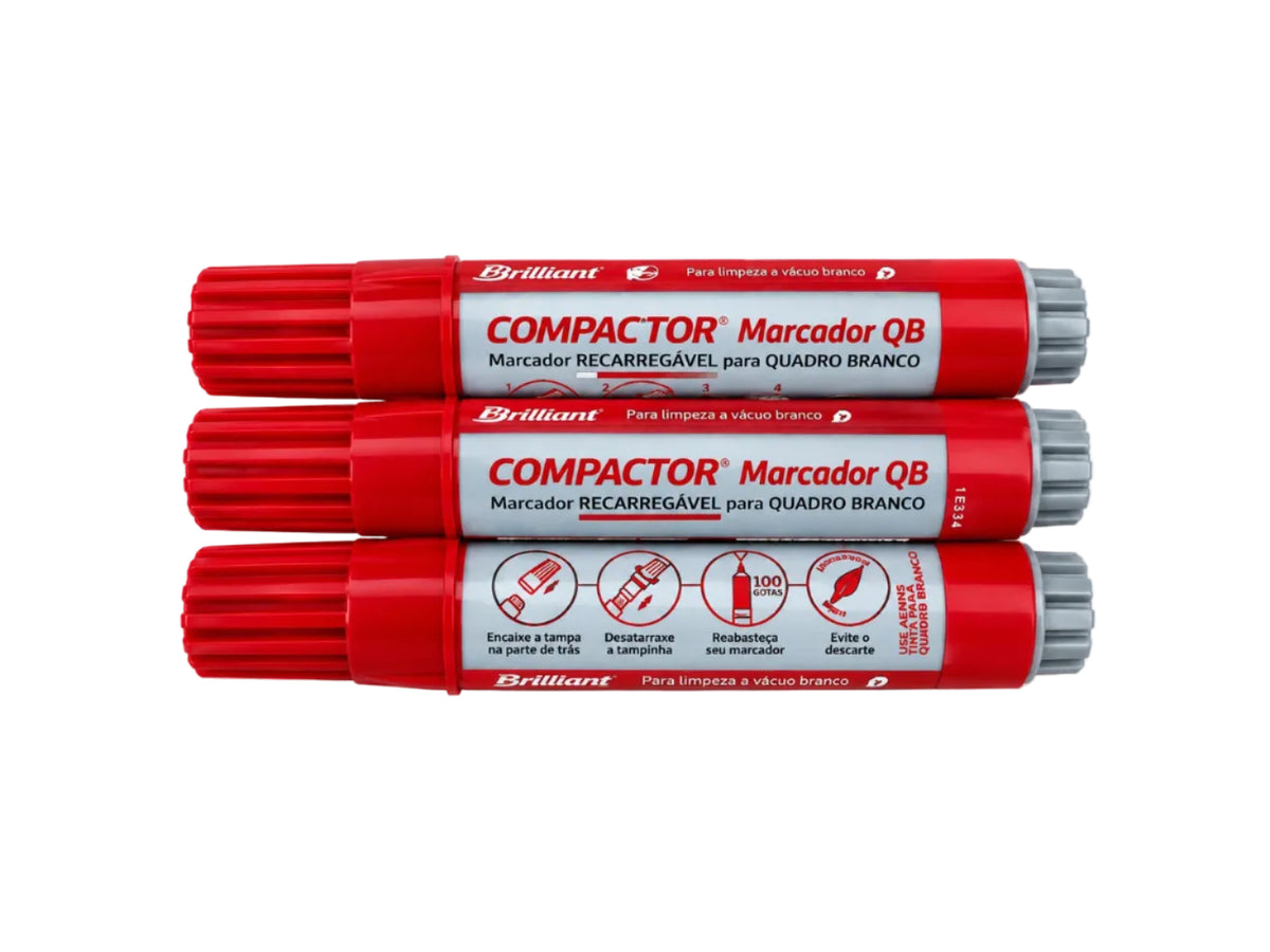 MARCADOR P/ QUADRO BRANCO REC COMP VERMELHO