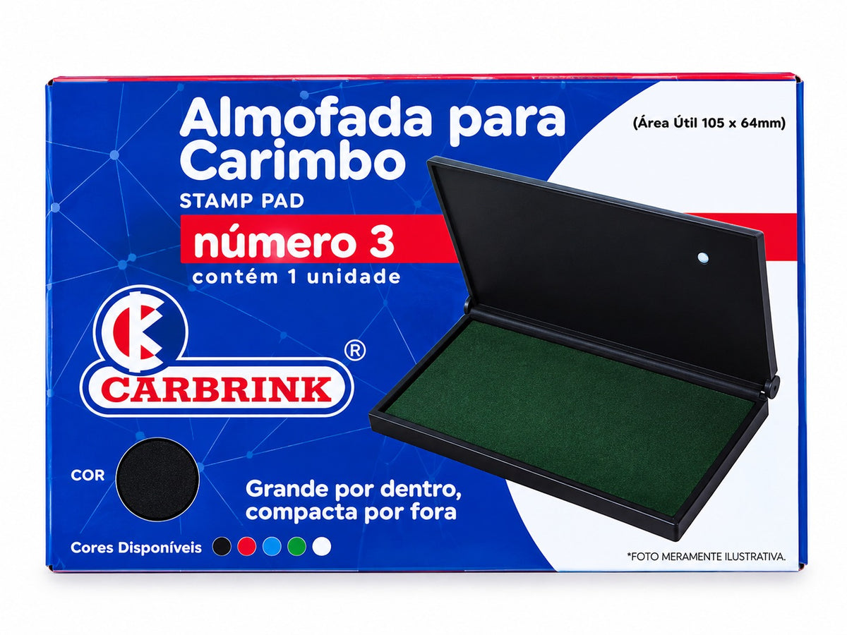 ALMOFADA P/ CARIMBO N 3 PRETO