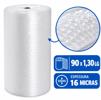 PLASTICO BOLHA 1,30LG 16 MICRAS